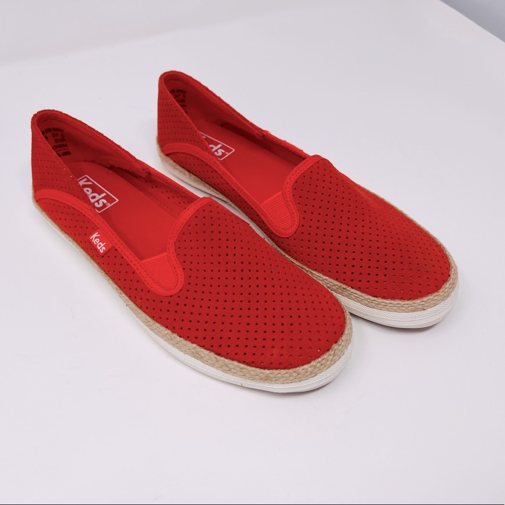 KEDS Crashback Orange Perforated Swede slip-ons - size 7